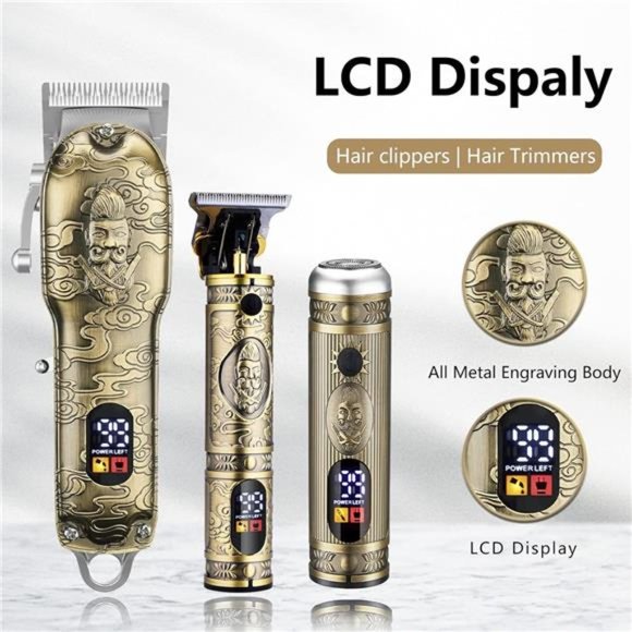 Hair Clippers for Man T-Blade NoseHair Trimmer Set,Professional Cordless Clipper - Picture 3 of 7